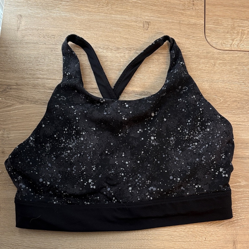 Fabletics Women's Black Speckled Sports Bra